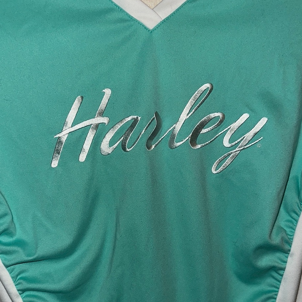 Harley-Davidson Green Ruched Jersey Top - Picture 5 of 5